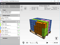 Pallet Loading Software for the calculation of optimal Palletizing Pattern